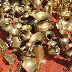 Image showing Brass pots