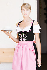 Image showing Bavarian woman in a dirndl