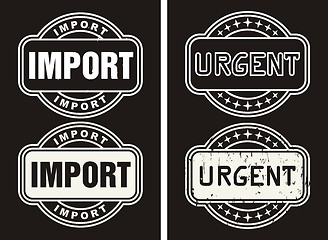 Image showing Business Set Stamps Import and Urgent