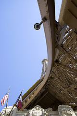 Image showing Unique Perspective on the Replica of Eiffel Tower