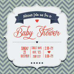 Image showing baby shower invitation in retro style