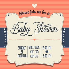 Image showing baby shower invitation in retro style