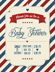 Image showing baby shower invitation in retro style