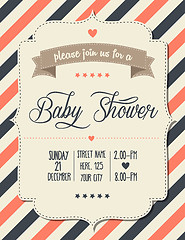 Image showing baby shower invitation in retro style