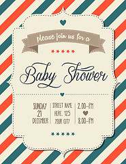 Image showing baby shower invitation in retro style