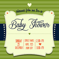 Image showing baby shower invitation in retro style