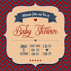 Image showing baby shower invitation in retro style