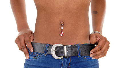 Image showing Belly with jewellery.