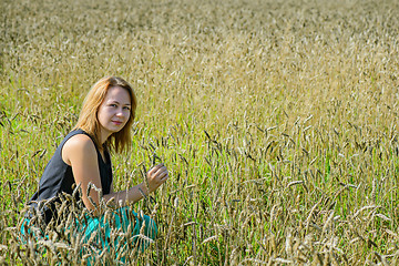 Image showing Portrait of woman in field