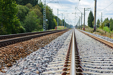Image showing Railroad track vanishing into the distance