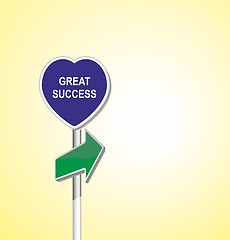 Image showing GREAT SUCCESS - heart signpost