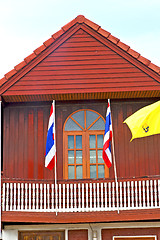 Image showing temple   in  bangkok thailand incision   waving flag 