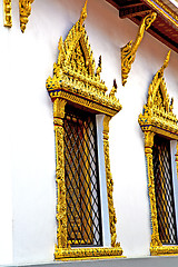 Image showing window   in  gold    temple      thailand incision of  temple 