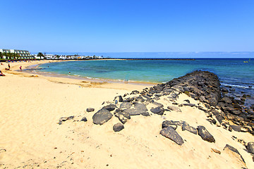 Image showing white coast lanzarote  in hotel  and summer 