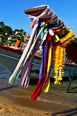 Image showing asia in the  kho tao bay isle white  house boat   