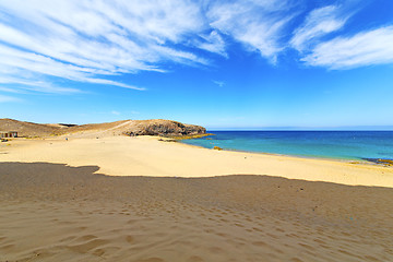 Image showing white coast lanzarote  in spain  swimming