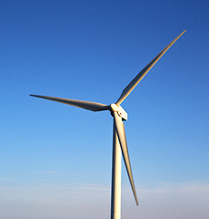 Image showing spain     turbines and the sky in  isle of lanzarote  