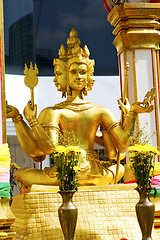 Image showing siddharta   in the temple bangkok asia  face