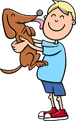 Image showing boy with puppy cartoon