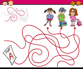 Image showing paths or maze cartoon game