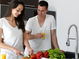 Image showing happy young couple in kicthen