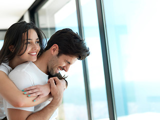 Image showing relaxed young couple at home