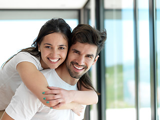 Image showing relaxed young couple at home