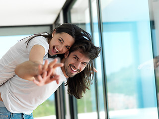 Image showing relaxed young couple at home