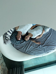 Image showing couple relax and have fun in bed