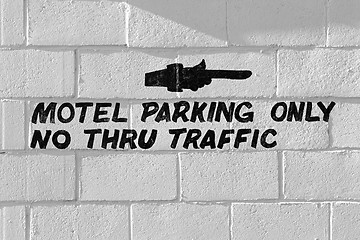 Image showing motel parking only
