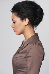 Image showing Profile portrait of beautiful african american business woma