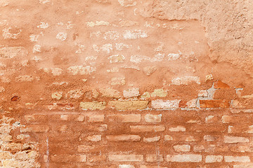 Image showing Porous Texture Of A Medieval Brick Wall\r