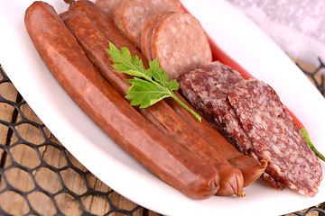 Image showing slices of salame from tuscany