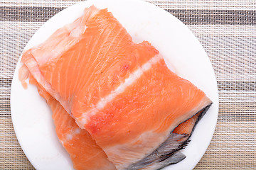 Image showing Slice of red fish salmon