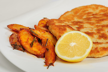 Image showing Fried pork chop with potato 