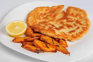 Image showing Fried pork chop with potato 