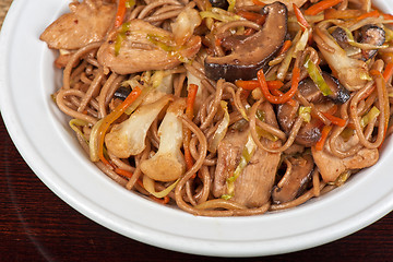 Image showing buckwheat noodles with chicken