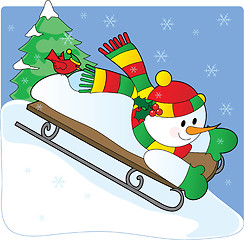 Image showing Snowman Sled