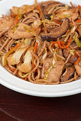 Image showing buckwheat noodles with chicken