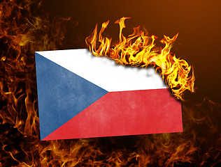 Image showing Flag burning - Czech Republic