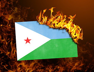 Image showing Flag burning - Algeria