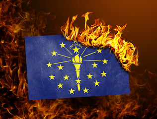 Image showing Flag burning - Indiana