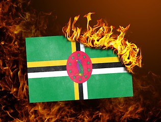 Image showing Flag burning - Dominica