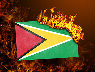 Image showing Flag burning - Guyana