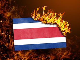 Image showing Flag burning - Costa Rica