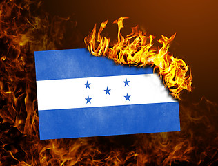 Image showing Flag burning - Honduras