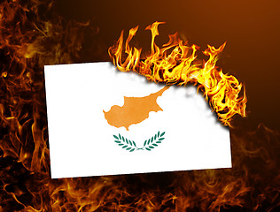 Image showing Flag burning - Cyprus