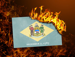 Image showing Flag burning - Delaware