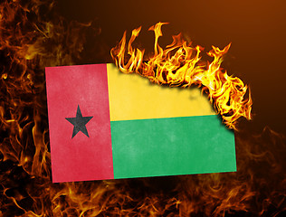 Image showing Flag burning - Guinea Bissau