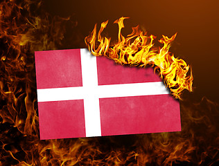 Image showing Flag burning - Denmark